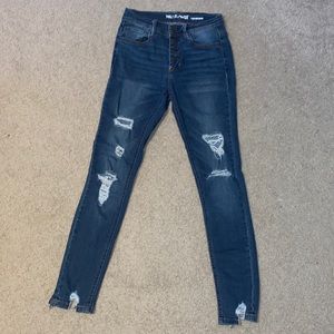 WOMENS FLIRTY CURVY HIGH RISE SKINNY STRETCH JEANS BY WALLFLOWER SIZE 1